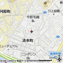 大阪府泉大津市清水町周辺の地図