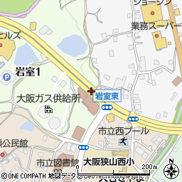 大阪狭山郵便局前周辺の地図