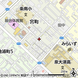 大阪府泉大津市宮町周辺の地図