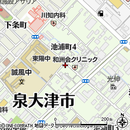 泉大津池浦郵便局周辺の地図