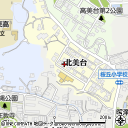 広島県福山市北美台周辺の地図