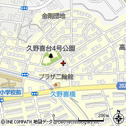 富田林久野喜台郵便局周辺の地図