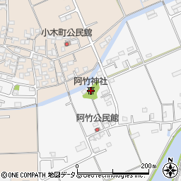 阿竹神社周辺の地図