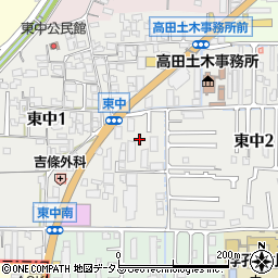 奈良県大和高田市東中周辺の地図