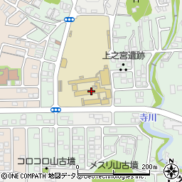 奈良情報商業高等学校　学生食堂周辺の地図