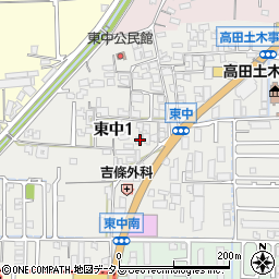 奈良県大和高田市東中1丁目7-34周辺の地図