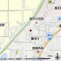 奈良県大和高田市東中1丁目5-54周辺の地図