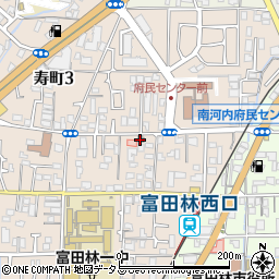 富田林西口郵便局周辺の地図