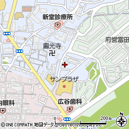 富田林市営若松団地周辺の地図