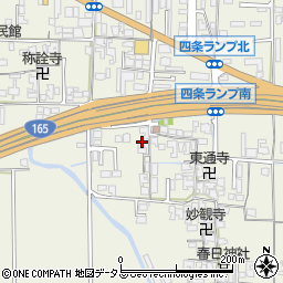 奈良県橿原市四条町周辺の地図
