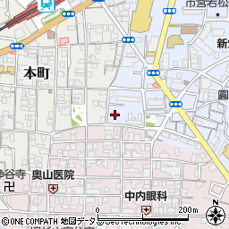 富田林市営若松団地周辺の地図