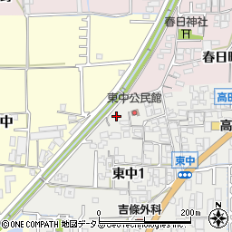 奈良県大和高田市東中1丁目5-9周辺の地図
