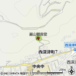 巖山観音堂周辺の地図