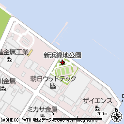 新浜緑地公園周辺の地図