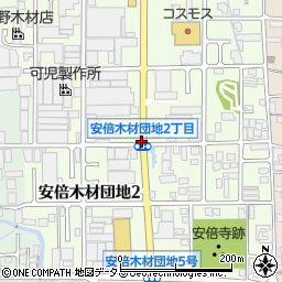 奈良県桜井市安倍木材団地周辺の地図