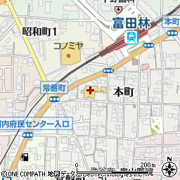 富田林市立公民館・集会場中央公民館周辺の地図