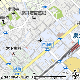 泉大津田中郵便局周辺の地図