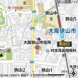 大阪府大阪狭山市狭山周辺の地図