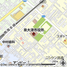 泉大津市役所周辺の地図