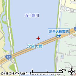汐合大橋周辺の地図