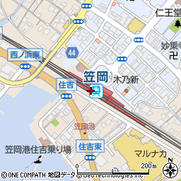 笠岡駅周辺の地図