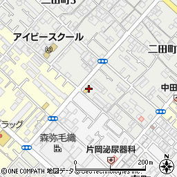 ローソンストア１００泉大津二田町店周辺の地図