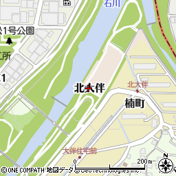 大阪府富田林市北大伴周辺の地図