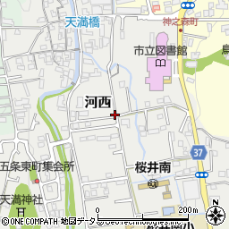 奈良県桜井市河西周辺の地図