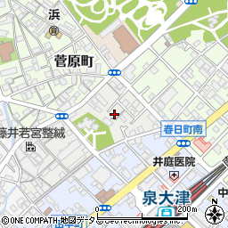 大阪府泉大津市若宮町周辺の地図