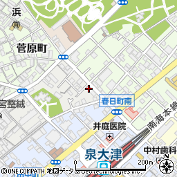 大阪府泉大津市若宮町1-11周辺の地図