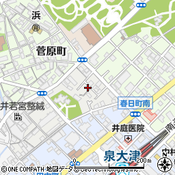 大阪府泉大津市若宮町3-7周辺の地図