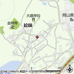 岡山県笠岡市絵師1周辺の地図