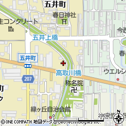 ファミリーマート橿原五井町店周辺の地図