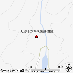 大板山たたら製鉄遺跡周辺の地図