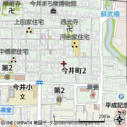 奈良県橿原市今井町2丁目周辺の地図