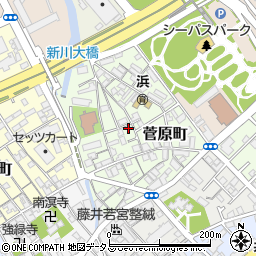 大阪府泉大津市菅原町周辺の地図