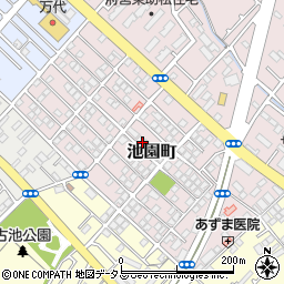 大阪府泉大津市池園町周辺の地図