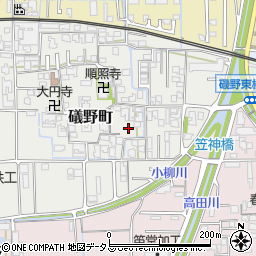 奈良県大和高田市礒野町周辺の地図