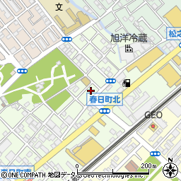 リパーク泉大津春日町駐車場周辺の地図