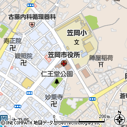 岡山県笠岡市周辺の地図