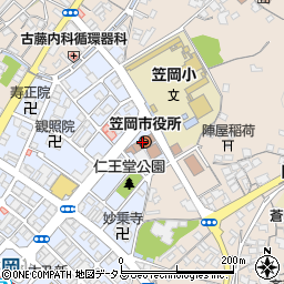 笠岡市役所　政策部企画政策課周辺の地図