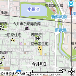 奈良県橿原市今井町1丁目8周辺の地図
