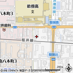 奈良県橿原市醍醐町300-13周辺の地図