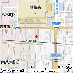 奈良県橿原市醍醐町300-14周辺の地図