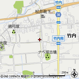 奈良県葛城市竹内周辺の地図