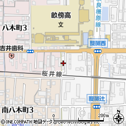 奈良県橿原市醍醐町300周辺の地図
