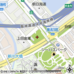 小松緑道広場周辺の地図