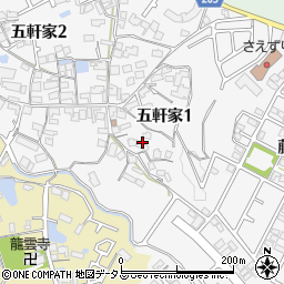 大阪府富田林市五軒家1丁目周辺の地図
