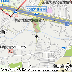 大阪府和泉市上町周辺の地図
