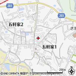 大阪府富田林市五軒家1丁目13周辺の地図